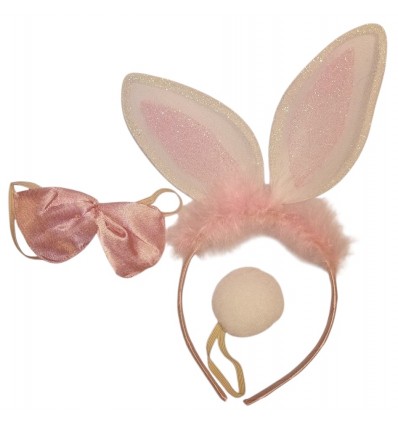 ZESTAW KRÓLICZKA OPASKA MUCHA OGONEK WIOSNA WIELKANOC KRÓLIK WYPRZEDAŻ