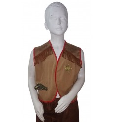 Strój Kamizelka Kowboja roz. 134/140 Brązowa Szeryf WYPRZEDAŻ