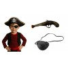 Zestaw Pirata dla dzieci Kapelusz Oko Pistolet 3 el Piraci Karaiby Morze