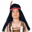 Peruka Czarna Dziecięca Indianin z Opaską i Piórkiem WYPRZEDAŻ