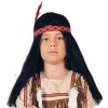 Peruka Czarna Dziecięca Indianin z Opaską i Piórkiem WYPRZEDAŻ