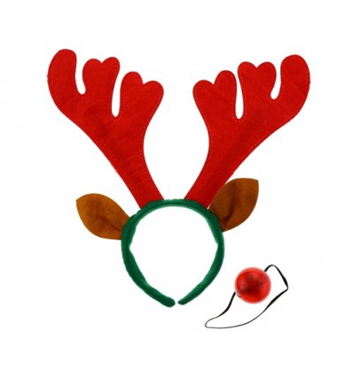 OPASKA NA GŁOWĘ RENIFER Z NOSEM