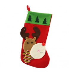 SKARPETA ŚWIĄTECZNA RENIFER W SZALIKU 41 cm x 19 cm.