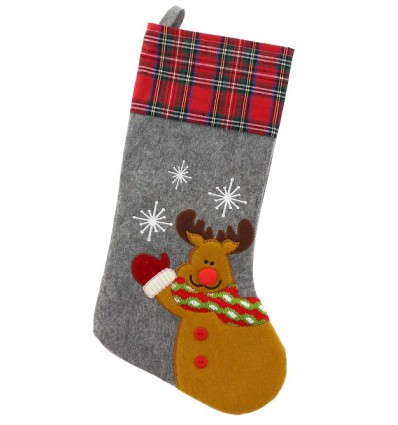 Skarpeta świąteczna na prezenty RENIFER filc, 46x25 cm