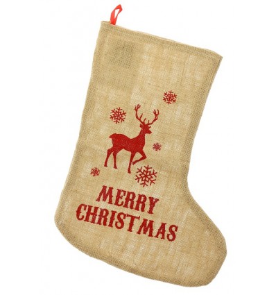 Skarpeta Świąteczna na Prezenty RENIFER Juta