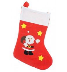 Skarpeta świąteczna na prezenty Z MIKOŁAJEM, 40x28 cm